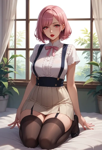 gridman_universe,shinjou_akane,secretary,stockings  - AI generated anime art