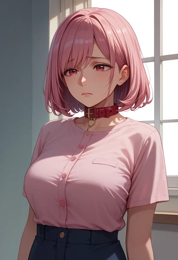 gridman_universe,shinjou_akane,polo shirt,tennis skirt  - AI generated anime art