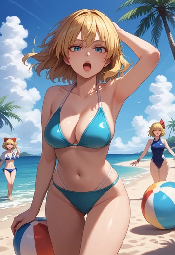 touhou,shinki_(touhou),bikini  - AI generated anime art