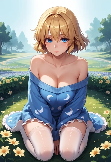 touhou,shinki_(touhou),off-shoulder,sweater  - AI generated anime art