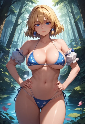 touhou,shinki_(touhou),bikini  - AI generated anime art