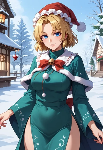 touhou,shinki_(touhou),Christmas,dress  - AI generated anime art