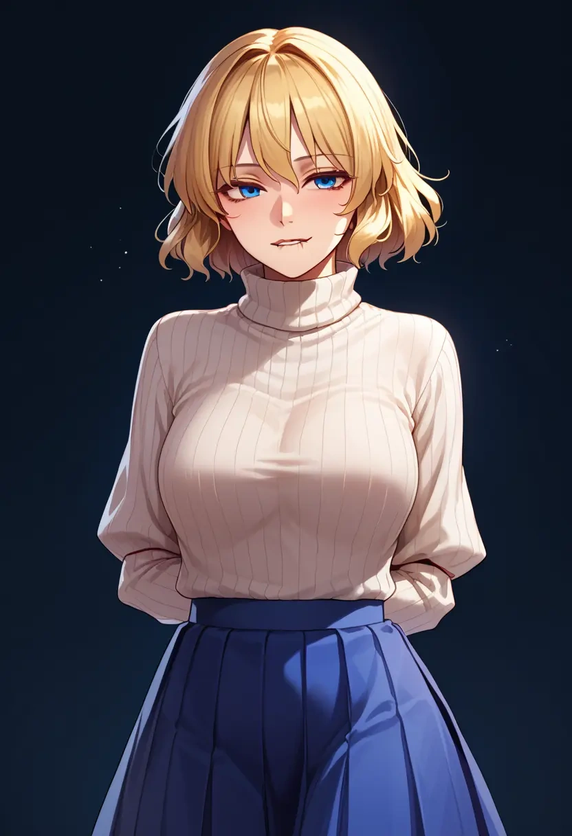 touhou,shinki_(touhou),skirt,pleated,turtleneck sweater  - 