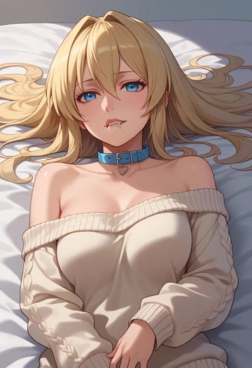 rozen_maiden,shinku,sweater,off-shoulder,collar  - AI generated anime art