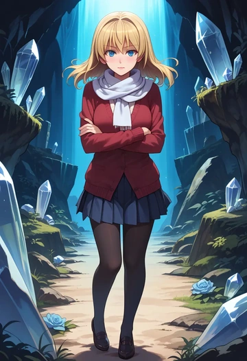 rozen_maiden,shinku,winter,student uniform,cardigan  - AI generated anime art