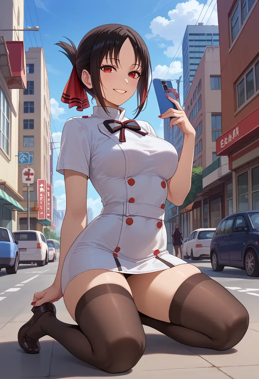 kaguya_sama_wa_kokurasetai,shinomiya_kaguya,nurse pantyhose,mini skirt, sexy  - 