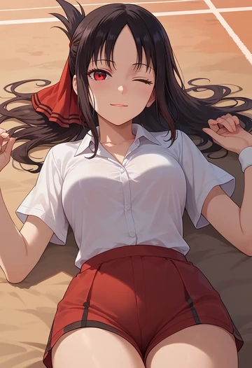 kaguya_sama_wa_kokurasetai,shinomiya_kaguya,tennis polo,skort  - AI generated anime art