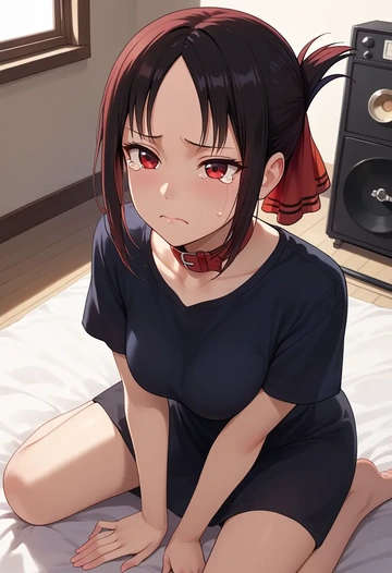 kaguya_sama_wa_kokurasetai,shinomiya_kaguya,polo shirt,tennis skirt  - AI generated anime art