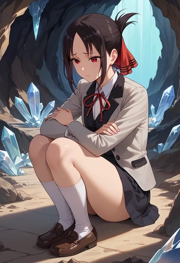 kaguya_sama_wa_kokurasetai,shinomiya_kaguya,winter,student uniform,blazer  - AI generated anime art