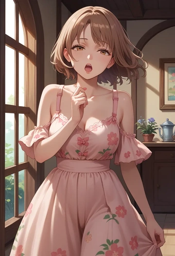 project_sekai,shinonome_ena,silk slip dress,floral prints  - AI generated anime art