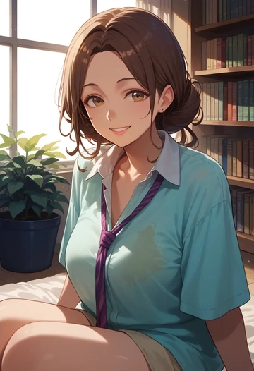 project_sekai,shinonome_ena,tie-dye shirt,dolphin shorts  - AI generated anime art