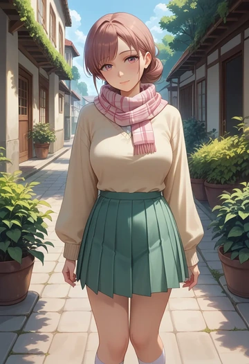 project_sekai,shinonome_ena,spring,student uniform,knit sweater  - AI generated anime art