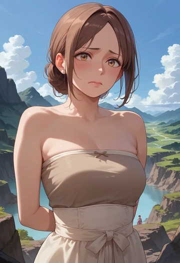 project_sekai,shinonome_ena,tube top,jogger shorts  - AI generated anime art