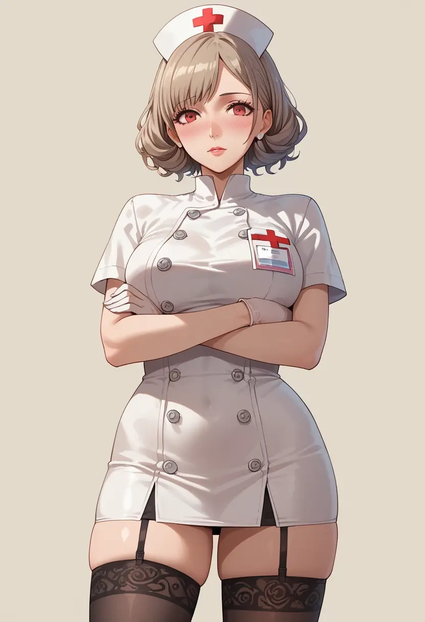 persona,shiomi_kotone,nurse pantyhose,mini skirt, sexy  - 