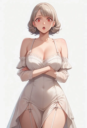 persona,shiomi_kotone,silk slip dress  - AI generated anime art