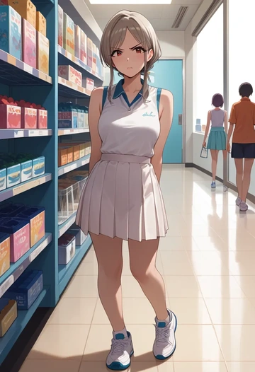 idolmaster,shiomi_syuko,tennis skirt  - AI generated anime art