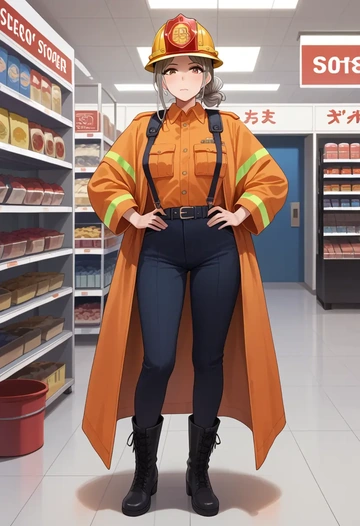 idolmaster,shiomi_syuko,firefighter  - AI generated anime art