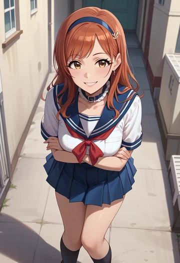 idolmaster,shiomi_syuko,sailor, uniform  - AI generated anime art