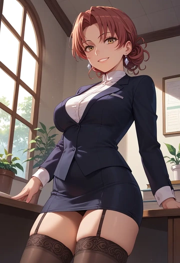 toaru_majutsu_no_index,shirai_kuroko,secretary, stockings  - AI generated anime art