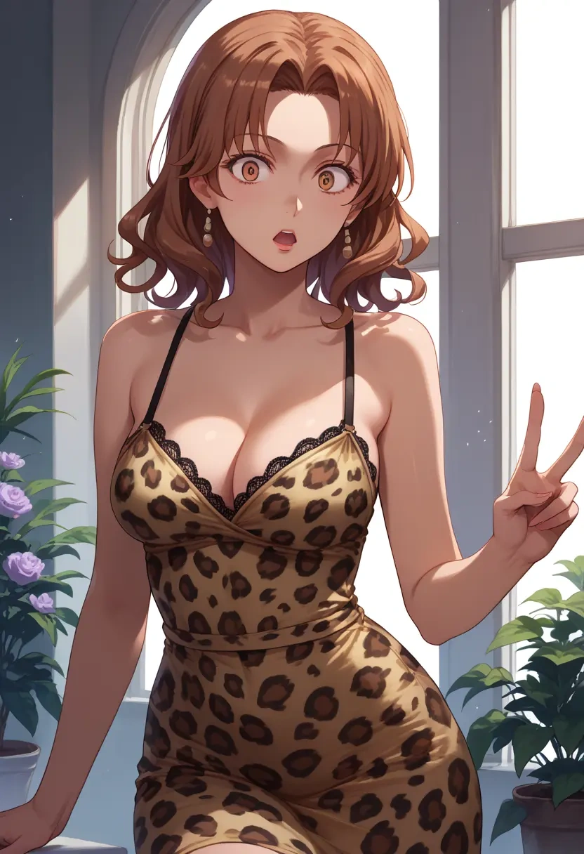 toaru_majutsu_no_index,shirai_kuroko,leopard print,silk slip dress  - 