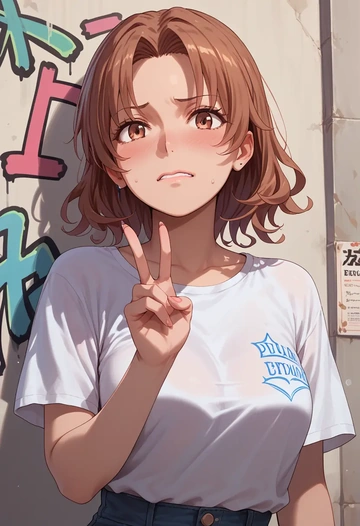 toaru_majutsu_no_index,shirai_kuroko,crop graffiti tee,dolphin shorts  - AI generated anime art