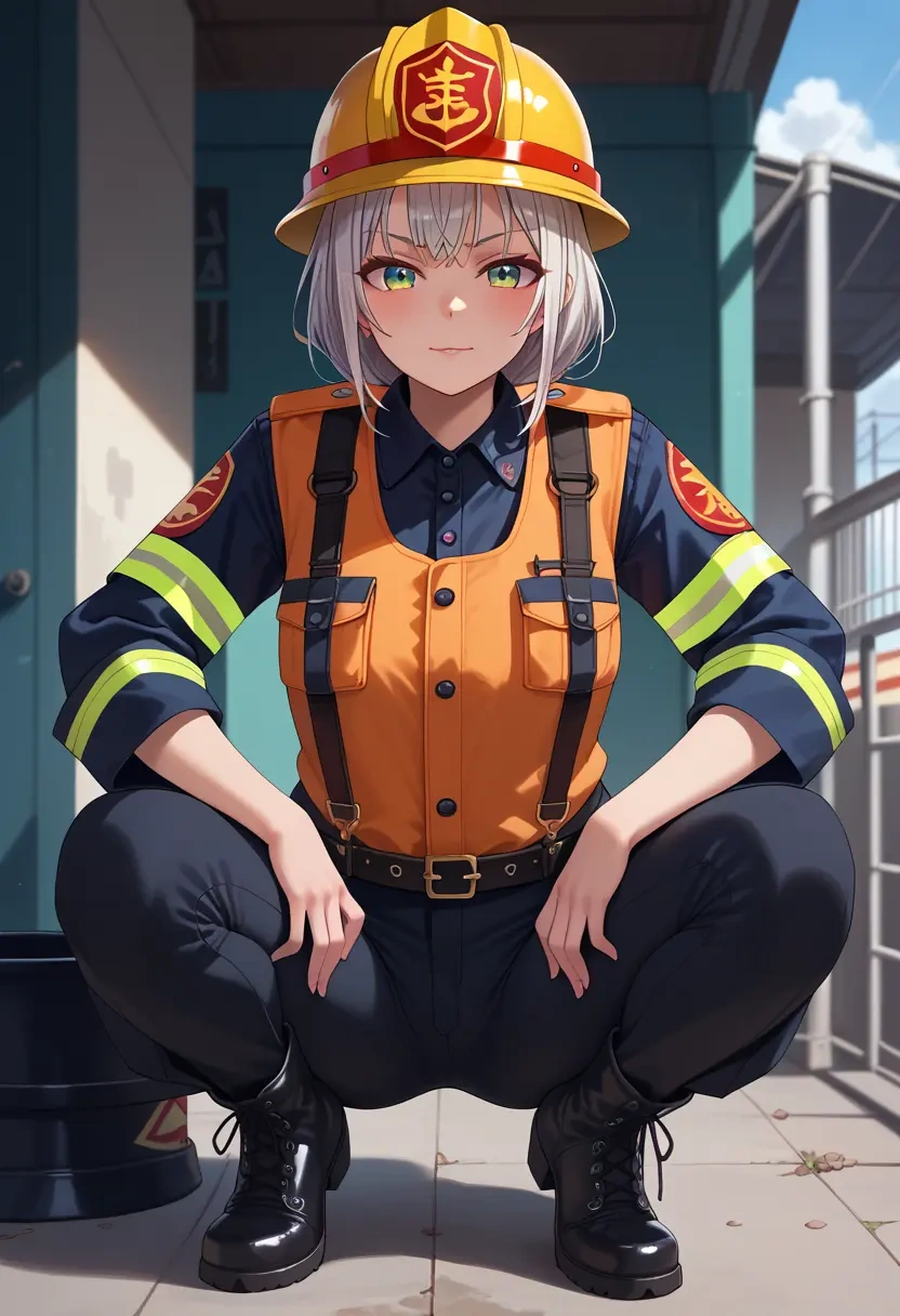 hololive,shirakami_fubuki_(1st_costume),firefighter  - 