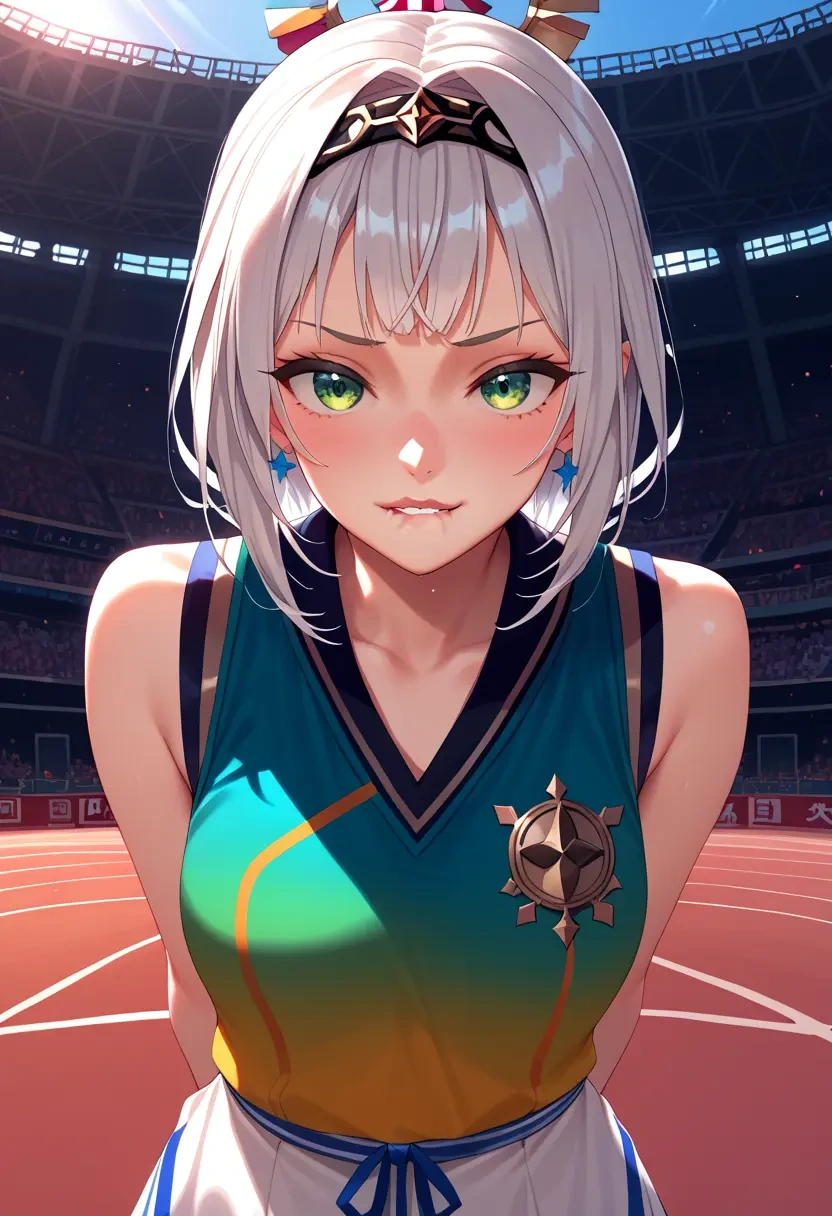 hololive,shirakami_fubuki_(1st_costume),sports vest,capri leggings  - 