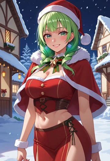 hololive,shirakami_fubuki,Christmas,dress  - AI generated anime art