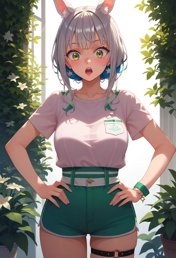 hololive,shirakami_fubuki,jogger shorts,oversized tank  - AI generated anime art