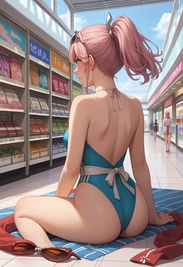 kantai_collection,shiranui_(kancolle),swimsuit,sexy  - AI generated anime art