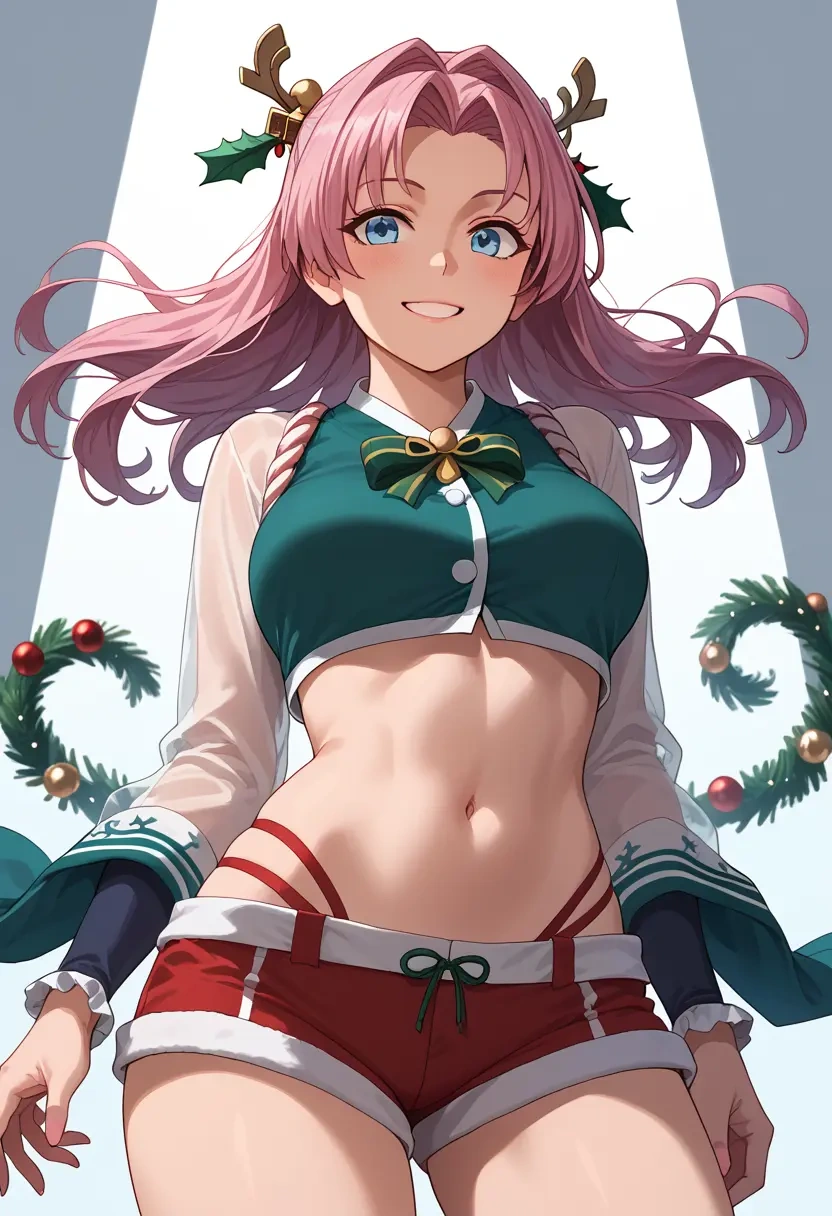 kantai_collection,shiranui_(kancolle),Christmas,red velvet shorts  - 