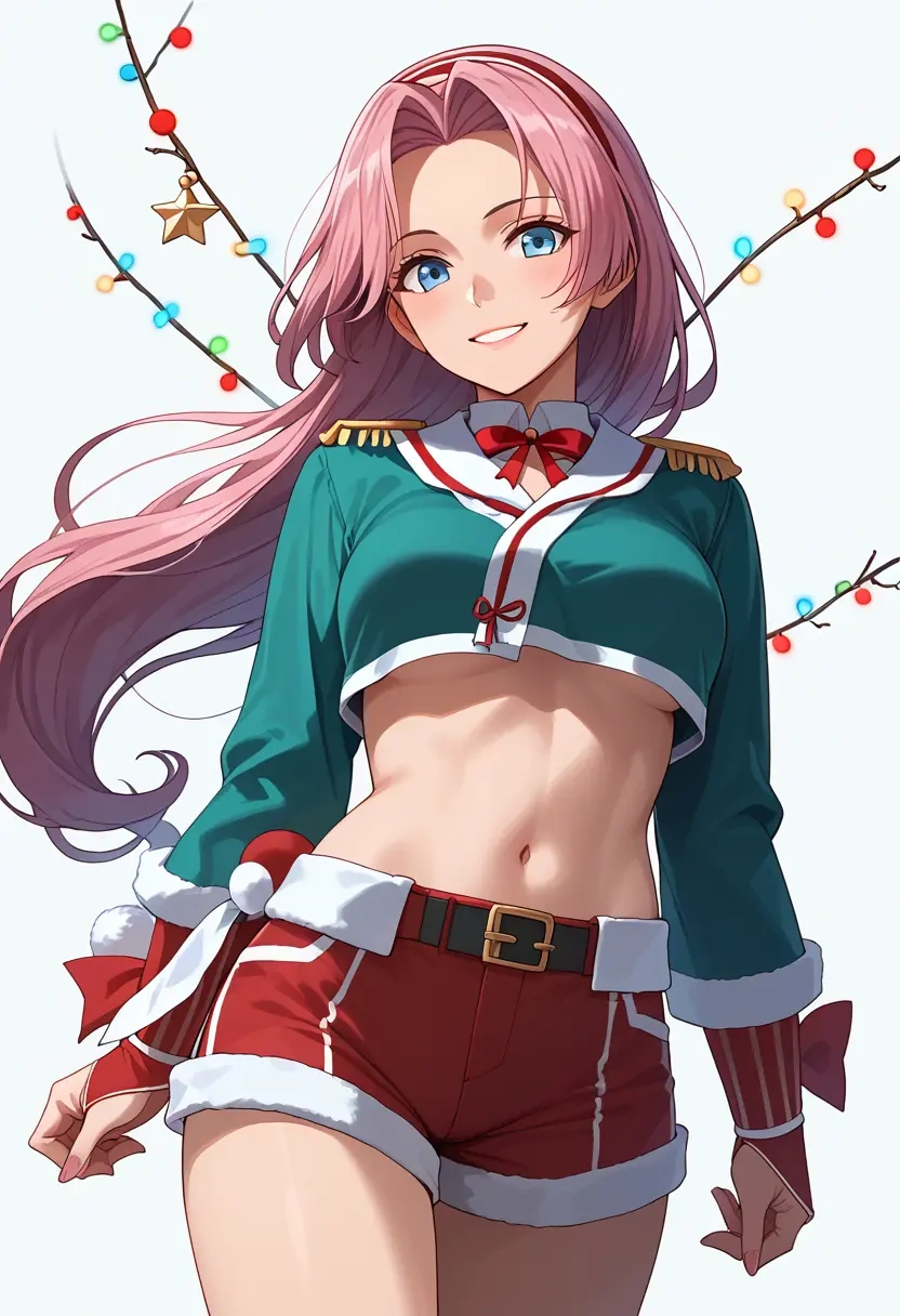 kantai_collection,shiranui_(kancolle),Christmas,red velvet shorts  - 