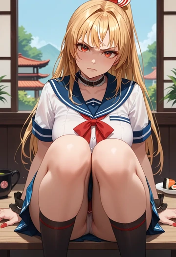 hololive,shiranui_flare,sailor, uniform  - AI generated anime art