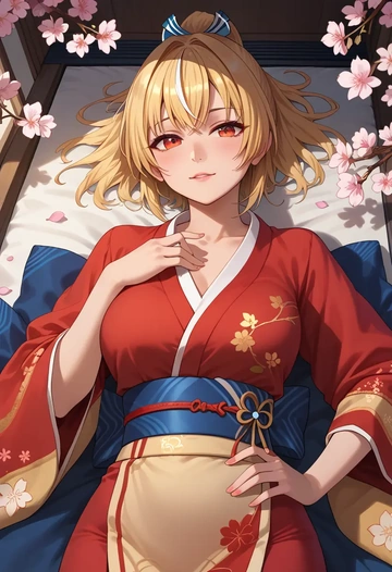 hololive,shiranui_flare,kimono  - AI generated anime art