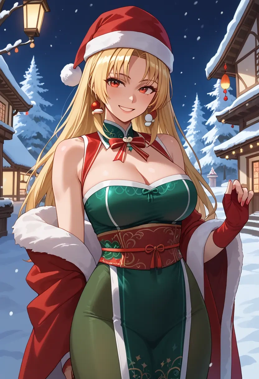 hololive,shiranui_flare,Christmas,dress  - 