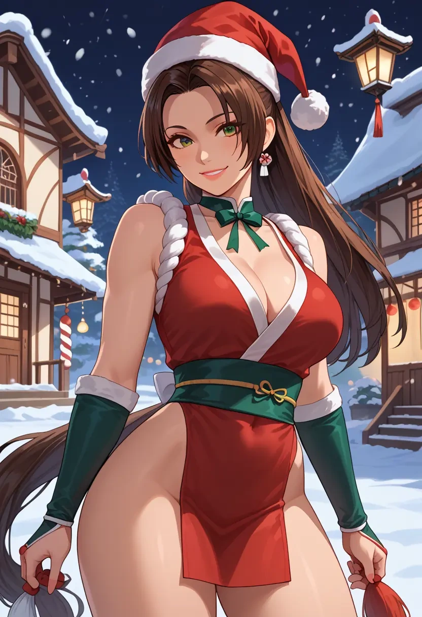 fatal_fury,shiranui_mai,Christmas,dress  - 