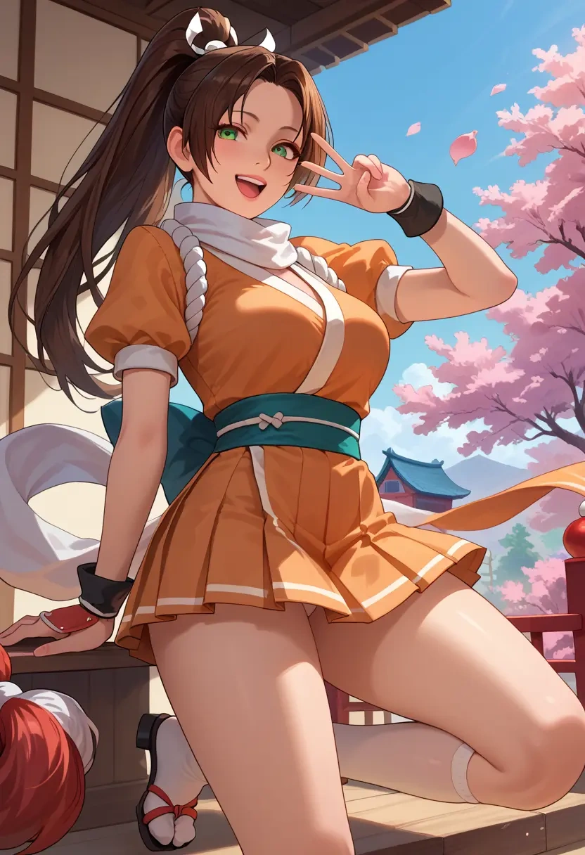 fatal_fury,shiranui_mai,spring,student uniform,blouse  - 