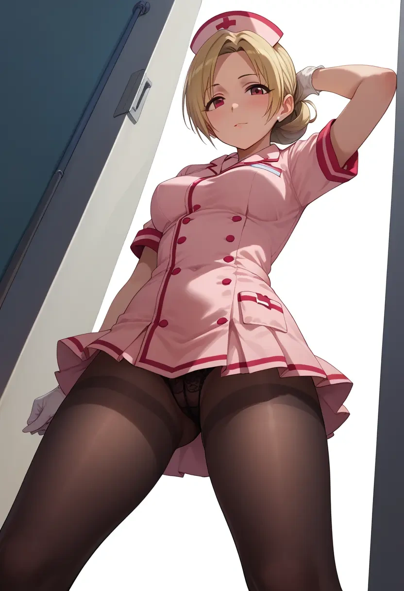 idolmaster,shirasaka_koume,nurse pantyhose,mini skirt, sexy  - 