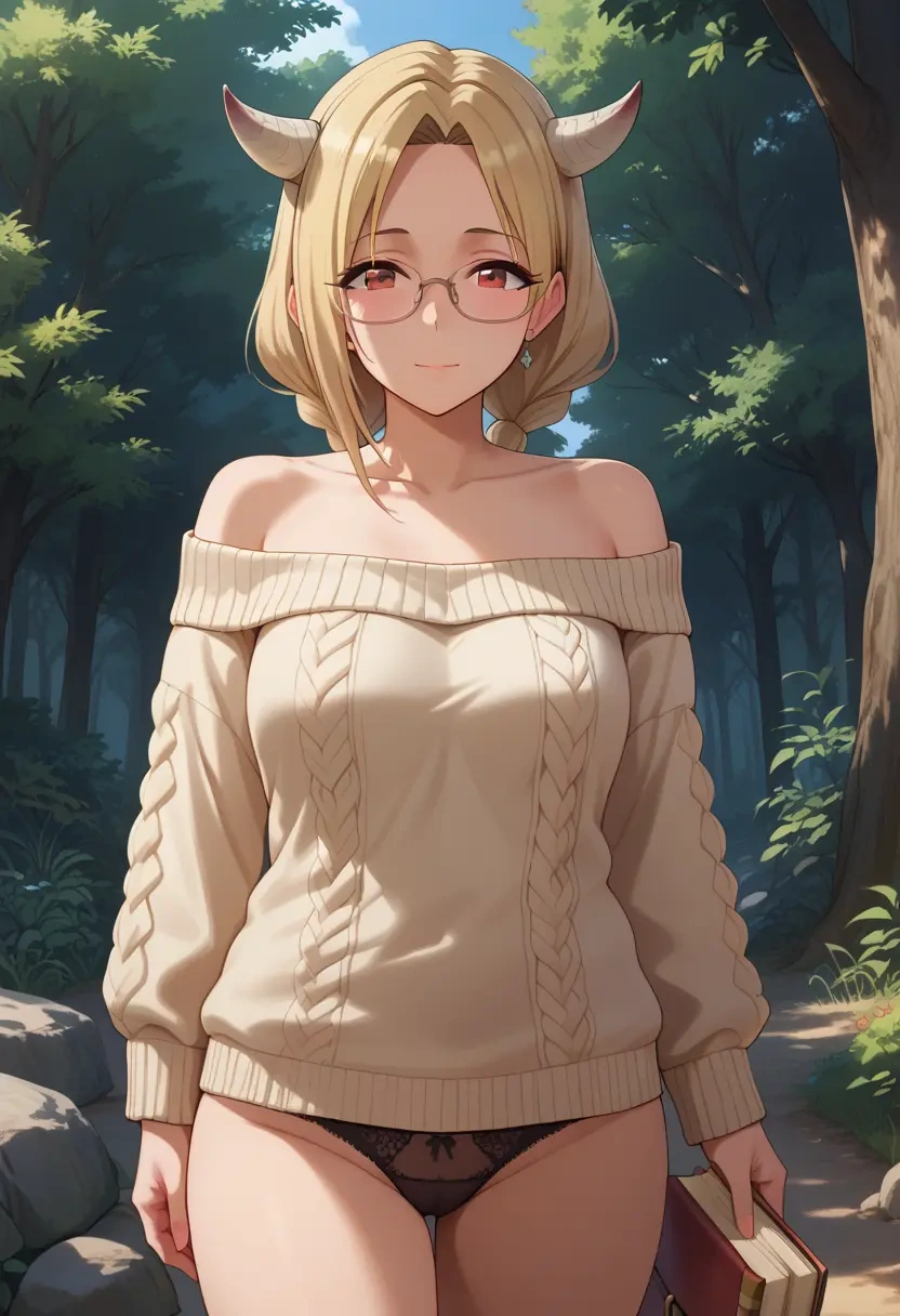 idolmaster,shirasaka_koume,sweater,panties,off-shoulder,glasses,sexy  - 