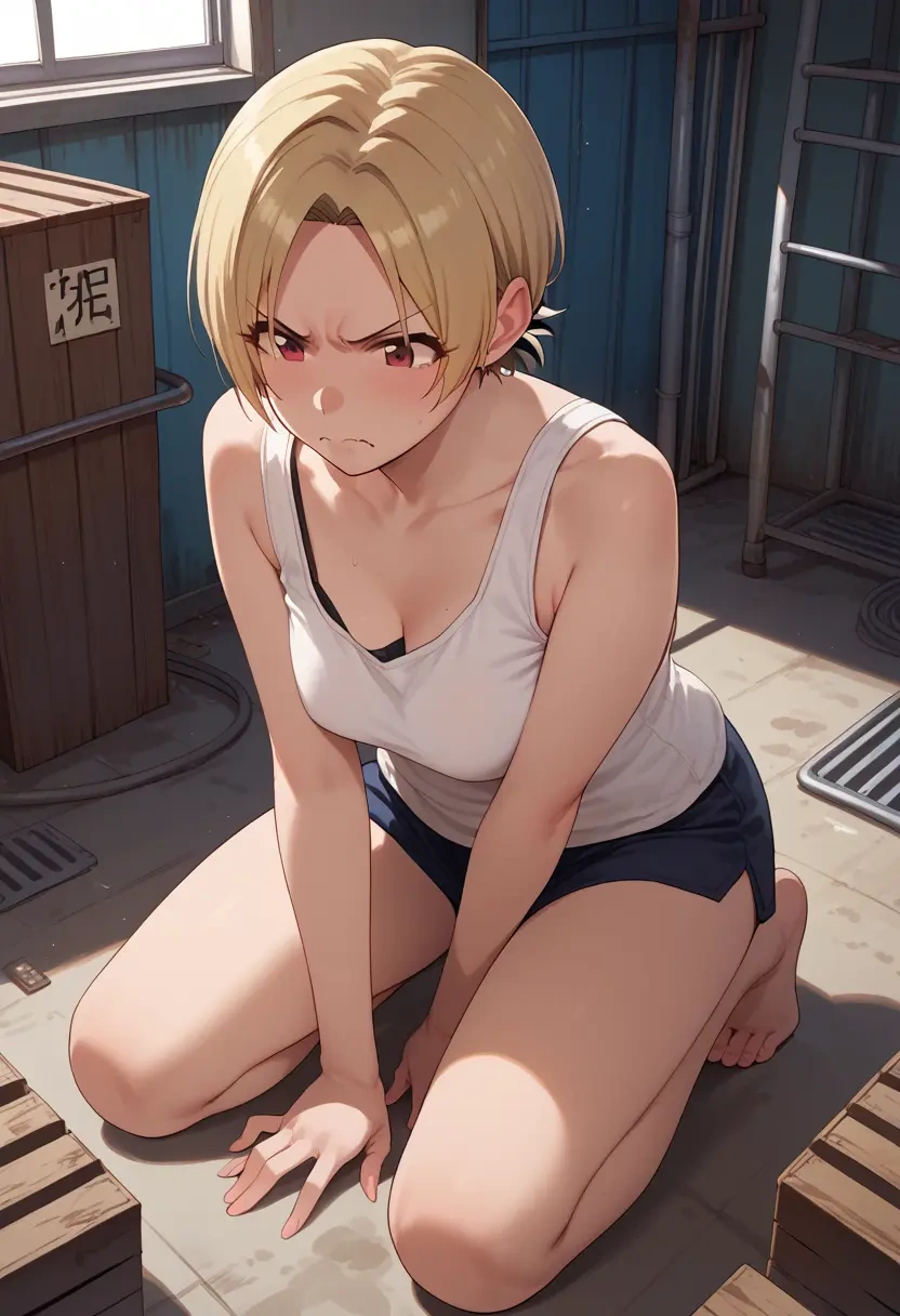 idolmaster,shirasaka_koume,tank top,drawstring pants  - 