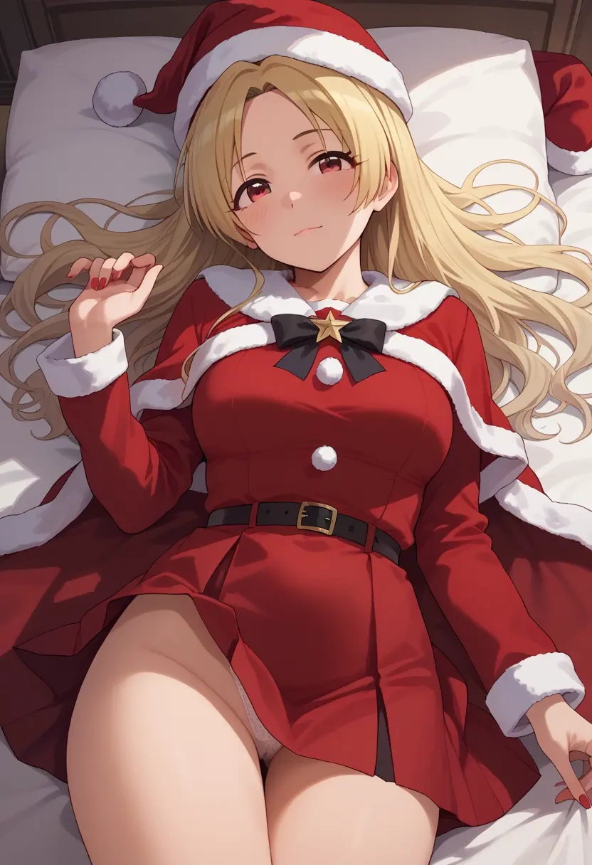 idolmaster,shirasaka_koume,Christmas,red velvet dress  - 