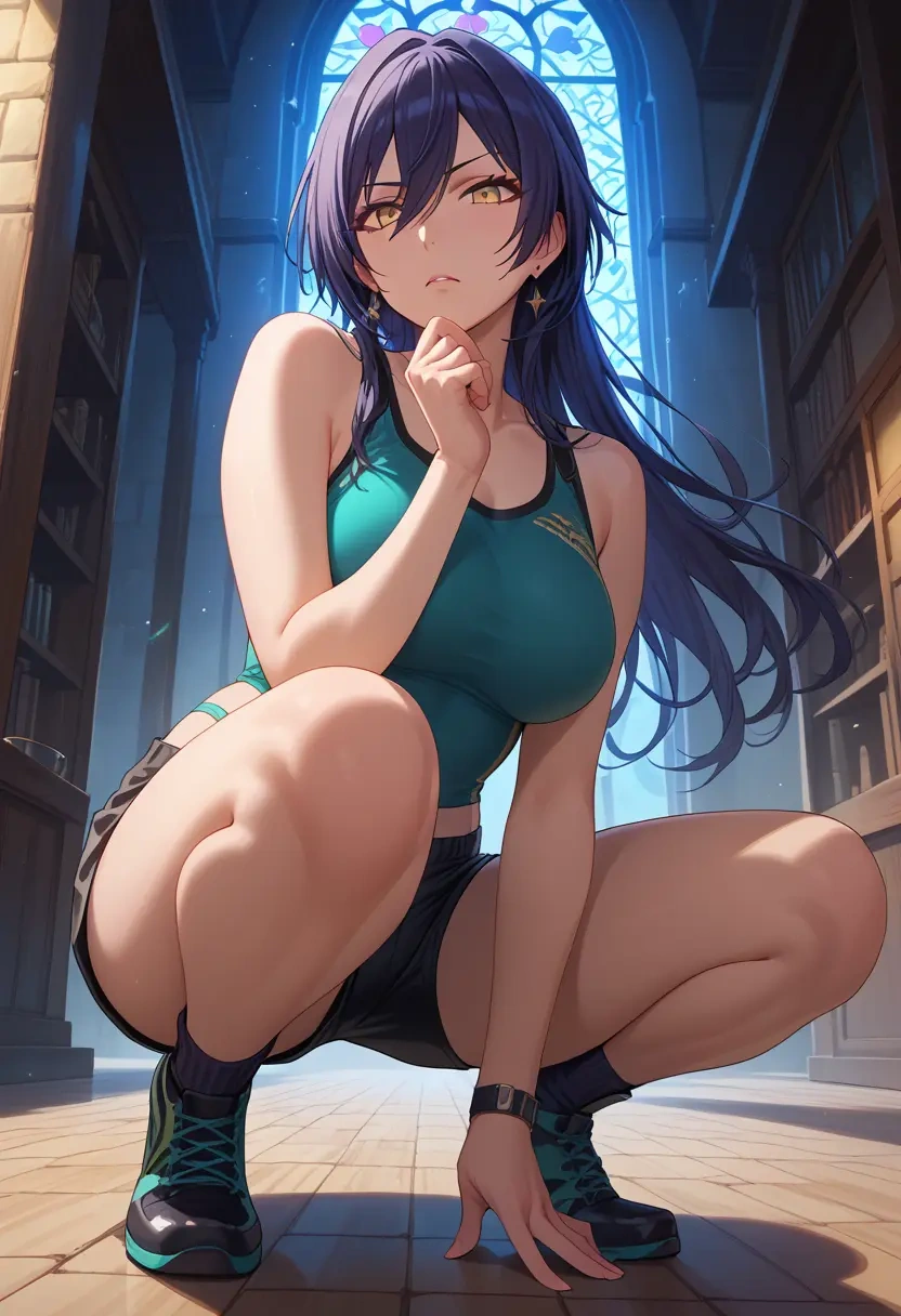 idolmaster,shirase_sakuya,athletic,shorts,sexy  - 