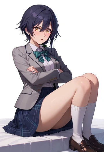 idolmaster,shirase_sakuya,winter,student uniform,blazer  - AI generated anime art