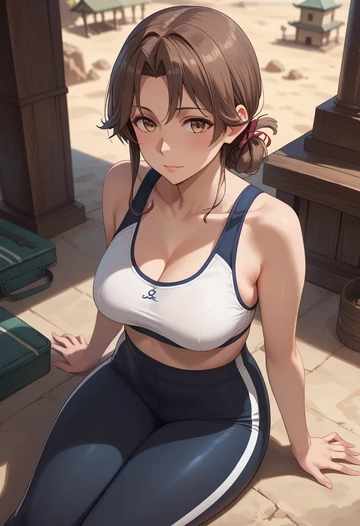 kantai_collection,shiratsuyu_(kancolle),yoga shorts, bra  - AI generated anime art