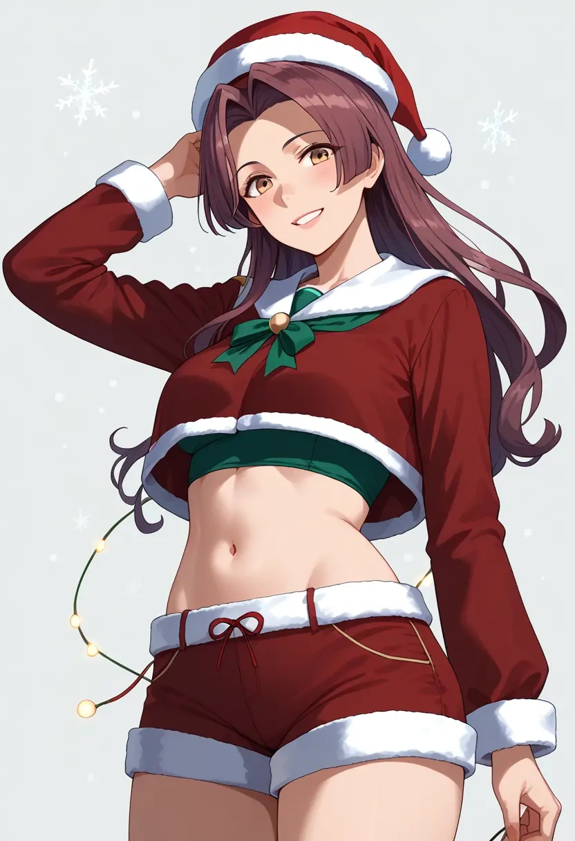 kantai_collection,shiratsuyu_(kancolle),Christmas,red velvet shorts  - 