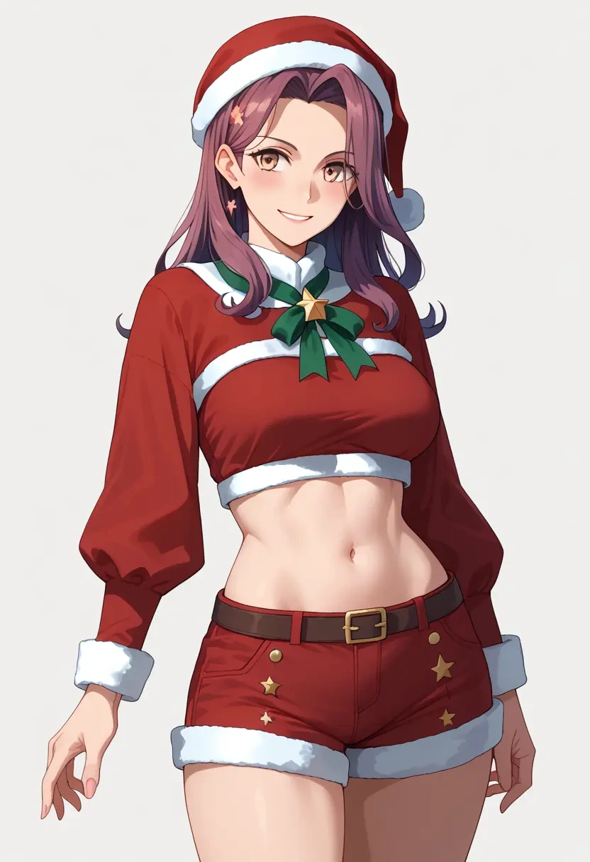 kantai_collection,shiratsuyu_(kancolle),Christmas,red velvet shorts  - 