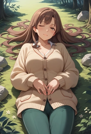 kantai_collection,shiratsuyu_(kancolle),cardigan,oversized,wide-leg pants  - AI generated anime art