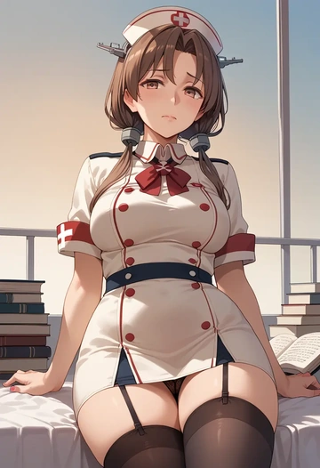 kantai_collection,shirayuki_(kancolle),nurse pantyhose,mini skirt, sexy  - AI generated anime art