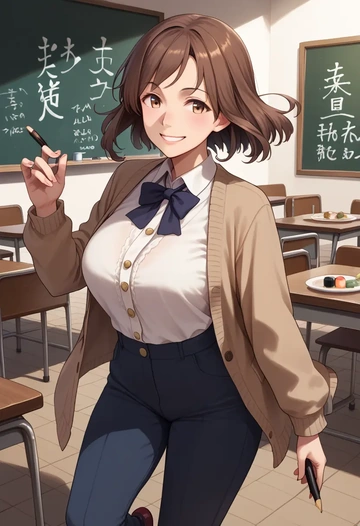 kantai_collection,shirayuki_(kancolle),teacher, sweater  - AI generated anime art