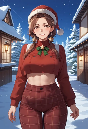 kantai_collection,shirayuki_(kancolle),Christmas,plaid trousers  - AI generated anime art